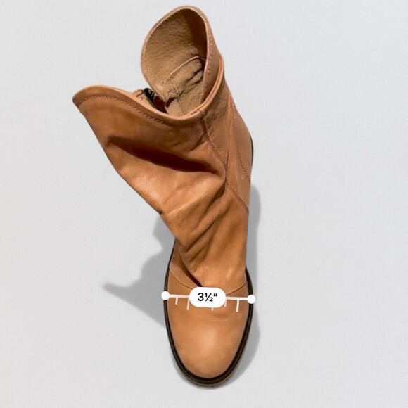 Free People Jack Zip Heel Ankle Boots Spiced Chai Tan Leather 39.5 Lug Sole - Picture 9 of 10